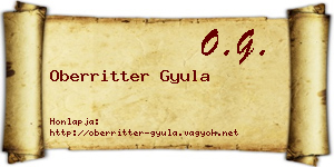 Oberritter Gyula névjegykártya
